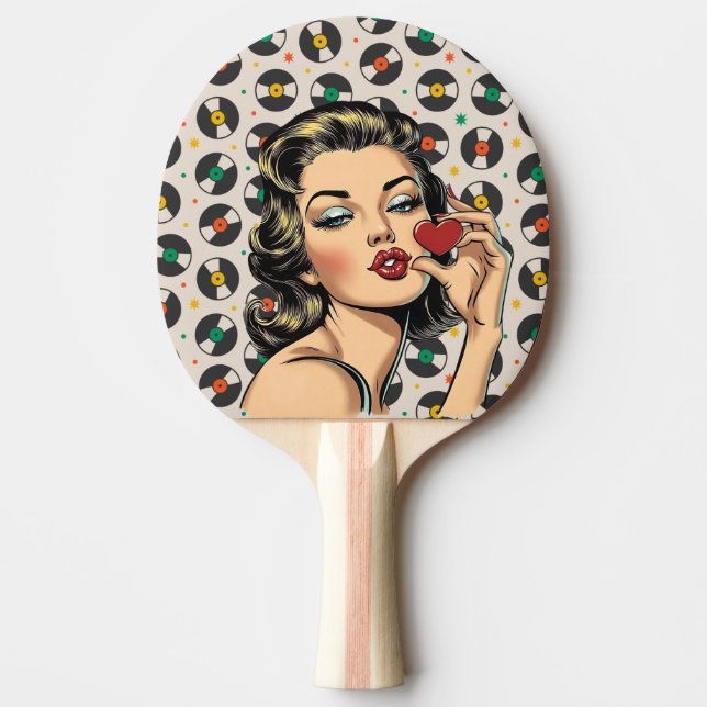 Raquette De Ping Pong Retro Lady (Devant)