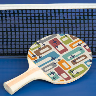 Raquette De Ping Pong Rétro Moderne Abstrait du Milieu du Siècle