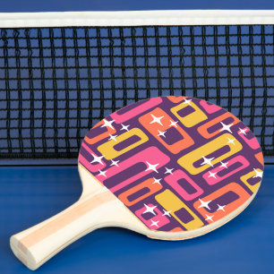 Raquette De Ping Pong Rétro Moderne Abstrait du Milieu du Siècle