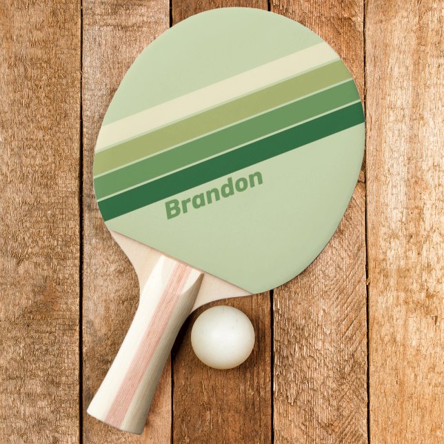 Raquette De Ping Pong Rétro Moss Arc-en-ciel avec nom (Créateur téléchargé)