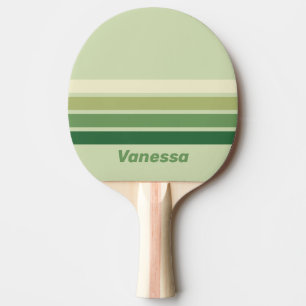 Raquette De Ping Pong Rétro Moss Arc-en-ciel sur Rayures avec Nom