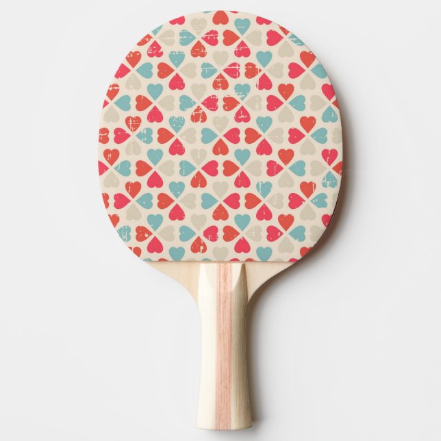 Raquette De Ping Pong Rétro motif de Saint-Valentin (Devant)