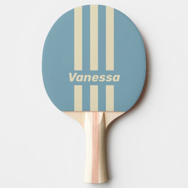 Raquette De Ping Pong Rétro Océan Trois Bandes avec Nom (Devant)