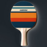 Raquette De Ping Pong Rétro personnalisé<br><div class="desc">Cette pagaie de ping-pong personnalisée dispose d'une palette de couleurs rétro avec une police cool tendance.</div>