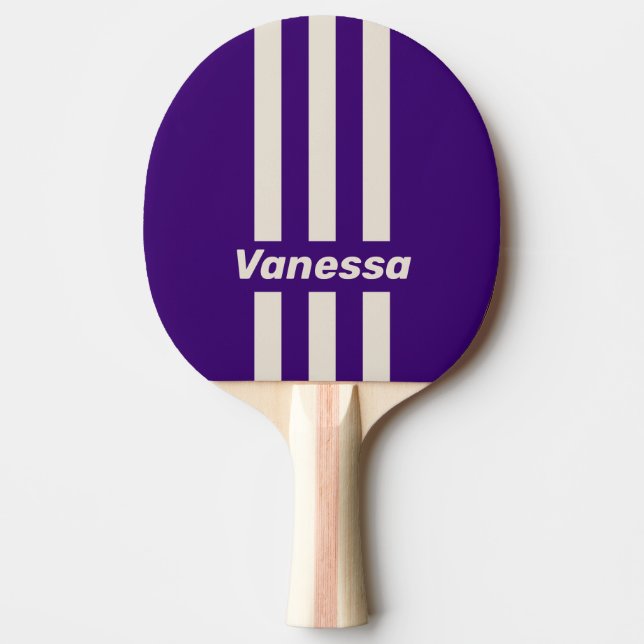 Raquette De Ping Pong Rétro Raisin Trois Bandes avec Nom (Devant)