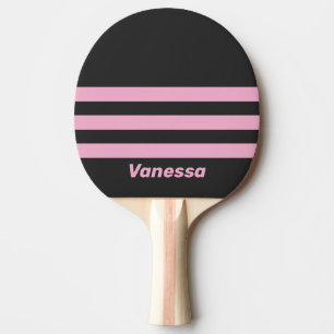 Raquette De Ping Pong Retro Rose Nuit Trois Bandes en travers avec Nom