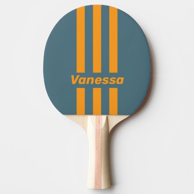 Raquette De Ping Pong Rétro Sunshine Trois Bandes avec Nom (Devant)