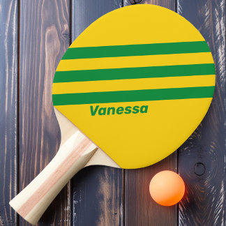 Raquette De Ping Pong Retro Tropical Banane Trois Bandes avec Nom