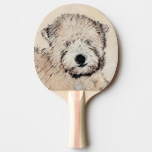 Raquette De Ping Pong Revêtu doux Roue Peinture Terrier Art original