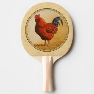 Raquette De Ping Pong Rhode Island Red Rooster Yellow Arrière - plan