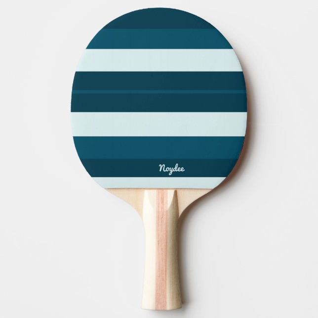 Raquette De Ping Pong Rhythm Stripes Horizontal Lines Sea Blue White (Devant)