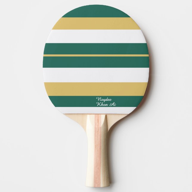 Raquette De Ping Pong Rhythm Stripes Lines Green Gold White (Devant)