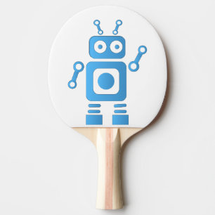 Raquette De Ping Pong Robot rétro bleu