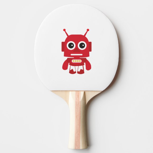 Raquette De Ping Pong Robot rouge rétro (Devant)