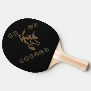 Raquette De Ping Pong Rodeo Bull Rider sur une Longhorn