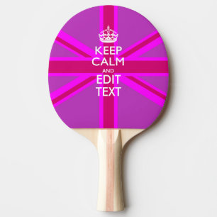 Raquette De Ping Pong Rose Chaud - Garder le calme Modifier le texte Uni