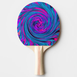 Raquette De Ping Pong Rose chaud, violet et bleu Abstrait Twirl