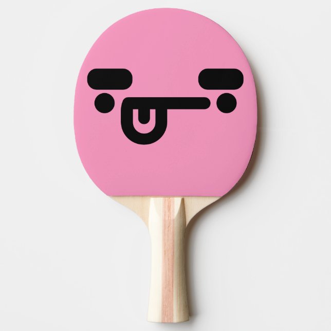 Raquette de Ping Pong Rose Clair Visage Confus Coq (Devant)
