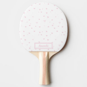 Raquette De Ping Pong Rose Coeur Motif Fille Romantique Aquarelle