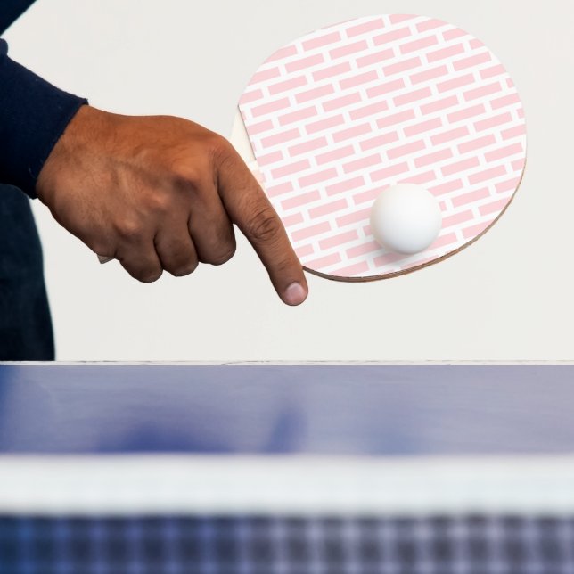 Raquette de ping pong rose et blanche à rayures ca (Insitu)