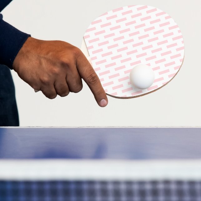 Raquette de Ping Pong Rose et Blanche Rayure Carré (Insitu)