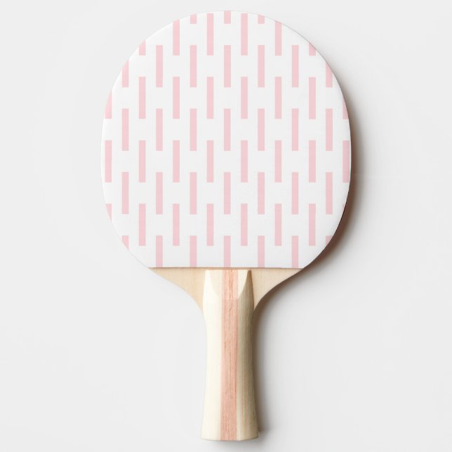 Raquette de Ping Pong Rose et Blanche Rayure Carré (Devant)