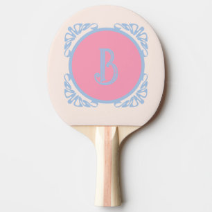 Raquette De Ping Pong Rose et bleu personnalisés