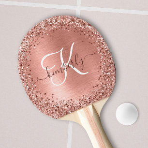 Raquette De Ping Pong Rose Gold brossé Parties scintillant métallique No
