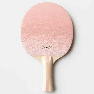 Raquette De Ping Pong Rose Gold Parties scintillant Lumières personnalis