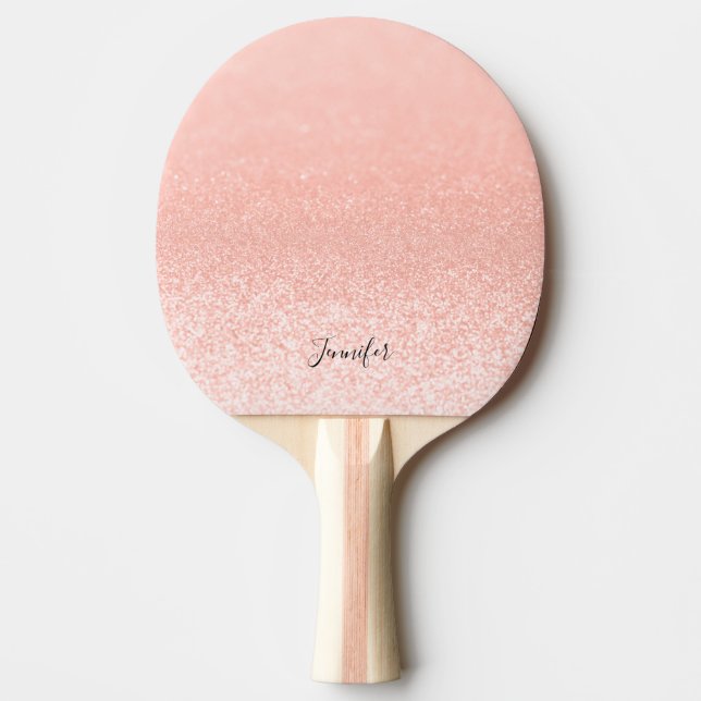 Raquette De Ping Pong Rose Gold Parties scintillant Lumières personnalis (Devant)