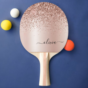 Raquette De Ping Pong Rose Gold - Parties scintillant rose pâle Nom du m