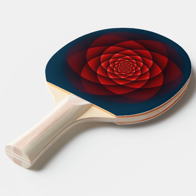 Raquette De Ping Pong Rose kaléidoscope rouge (Devant Angle)