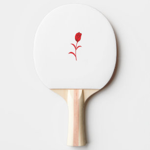 Raquette De Ping Pong Rose Madder, Rouge lave, design floral