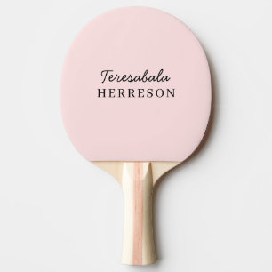 Raquette De Ping Pong Rose Pâle Monogramme Moderne Minimaliste Féminin A