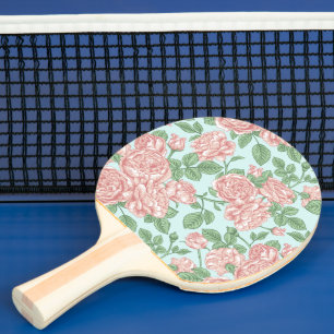 Raquette De Ping Pong Rose rose Jardin Bouquet Motif