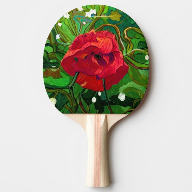 RAQUETTE DE PING PONG ROSE ROUGE  (Devant)