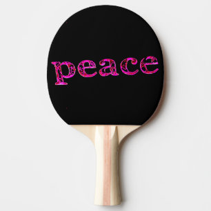 Raquette De Ping Pong rose sur paix noire