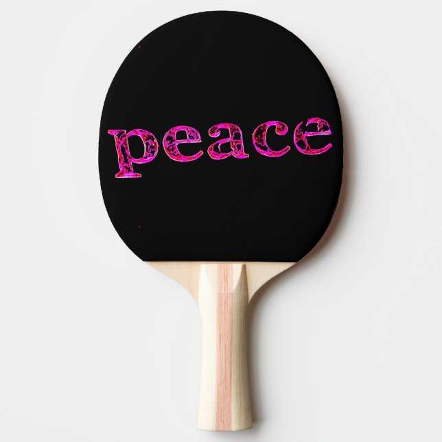 Raquette De Ping Pong rose sur paix noire (Devant)