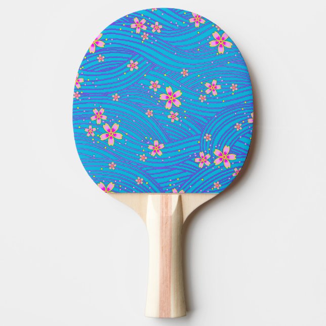 Raquette De Ping Pong rose violet et bleu (Devant)