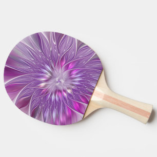Raquette De Ping Pong Rose violet passion Fleur Art Abstrait Fractal