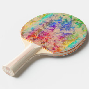 Raquette De Ping Pong Roses de dentelle de Fluoro