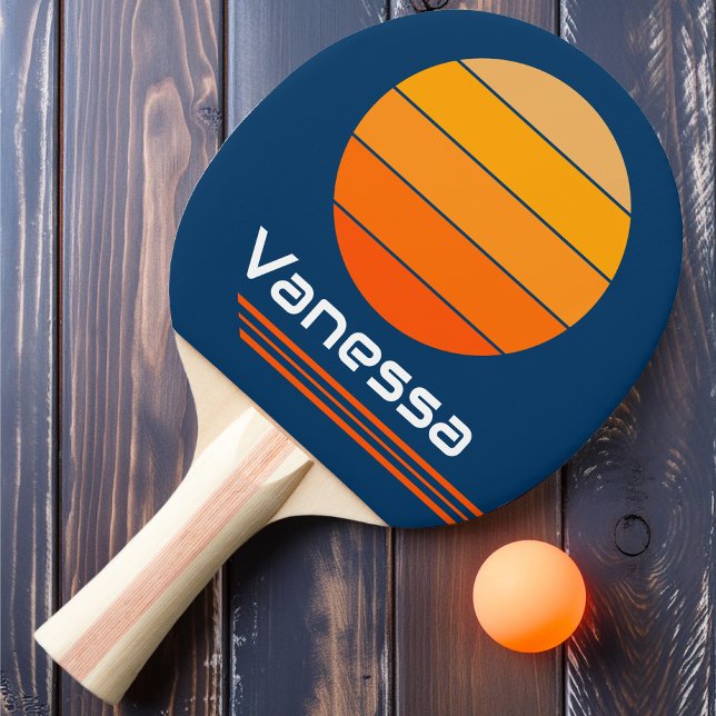 Raquette De Ping Pong Rotation Rétro Boucle Bleue (Créateur téléchargé)