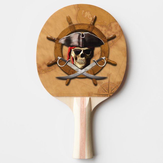 Raquette De Ping Pong Roue de pirate de jolly roger (Devant)