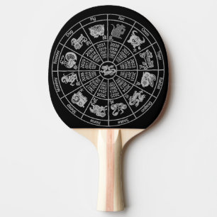 Raquette De Ping Pong Roue Zodiac de l'horoscope chinois