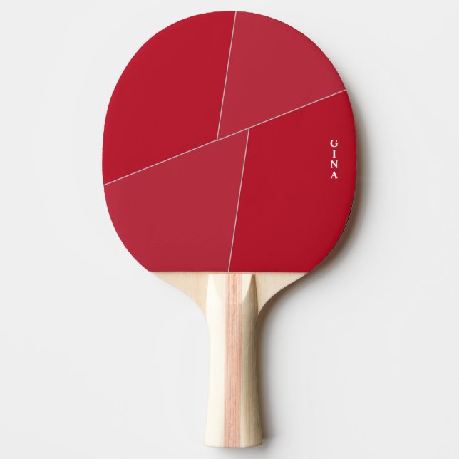 Raquette de ping pong rouge bicolore personnalisée (Devant)