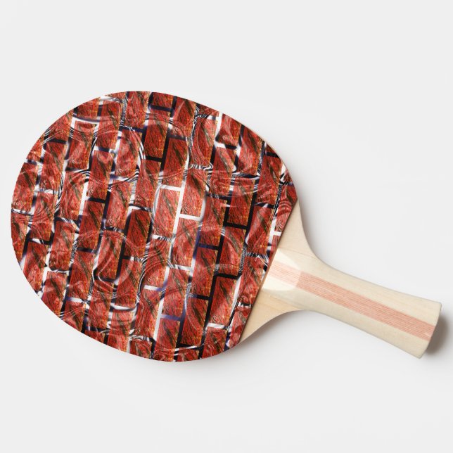 Raquette De Ping Pong Rouge, bulles sur grating ou effet brique? Métalli (Dos Côté)
