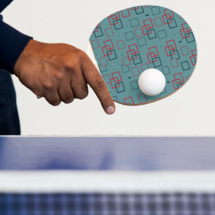 Raquette De Ping Pong Rouge et Turquoise carré enchanté