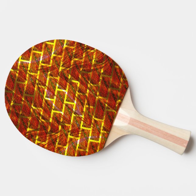 Raquette De Ping Pong Rouge taché, rayé, doré ou effet brique? (Dos Côté)