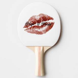 Raquette De Ping Pong Rouges lèvres crème baisers flirteuses