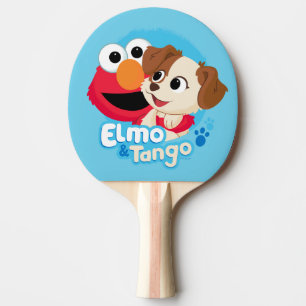 Raquette De Ping Pong Rue Sésame   Badge Elmo & Tango